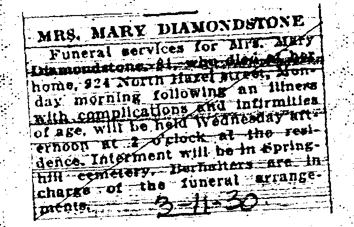 Diamondstone, Mary