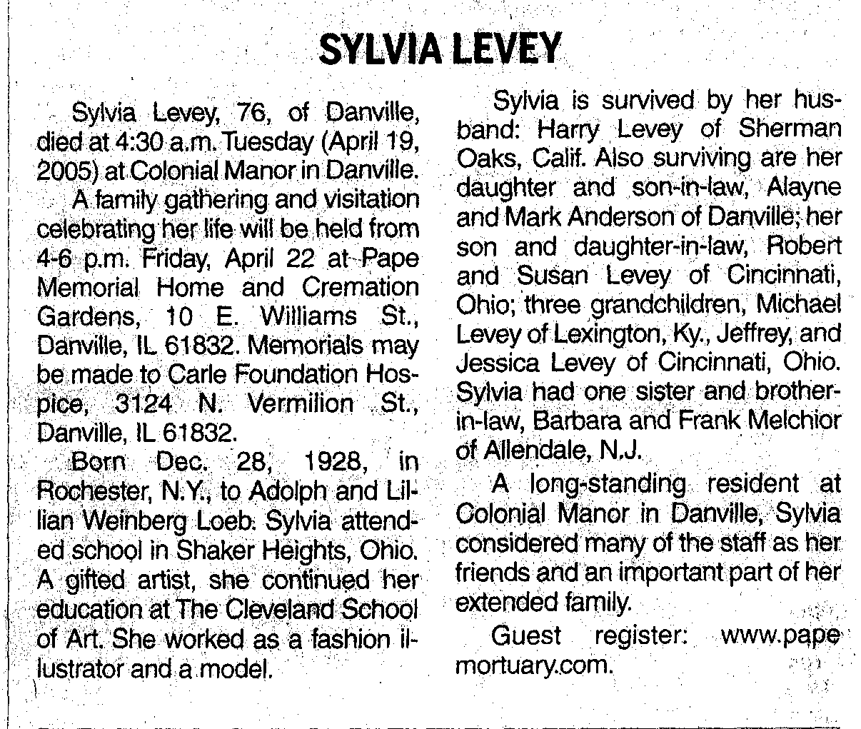 Levey, Sylvia